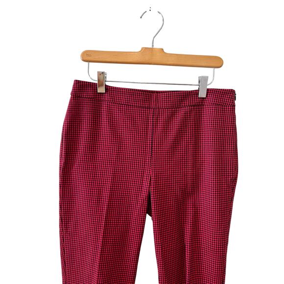 Talbots Chatham Ankle Pants Red & Black Houndstooth Print 6P - Picture 2 of 6